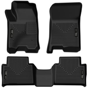 GMC Canyon Floor Mats - Front + 2nd Row - Husky Liners - X-Act Contour - Black - 2023+